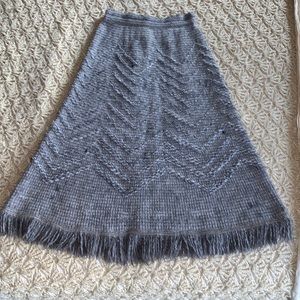 Vintage size 9 - 0 / 2 - UNION MADE IN USA ILGWU grey skirt high waist cottage